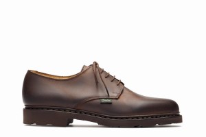 Dark Brown Paraboot Arles Men's Derby Shoes | HAZ6287EM