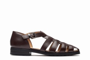 Dark Brown Paraboot Ferret Men's Sandals | YWU1751TA