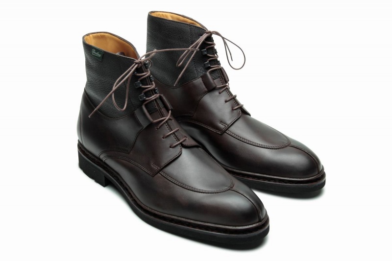 Black Brown Paraboot Beaumont Men's Ankle Boots | EMZ2634RW