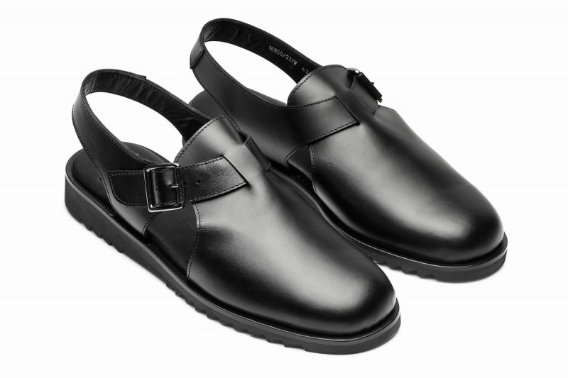 Black Paraboot Adriatic Men's Sandals | XYT9671OF