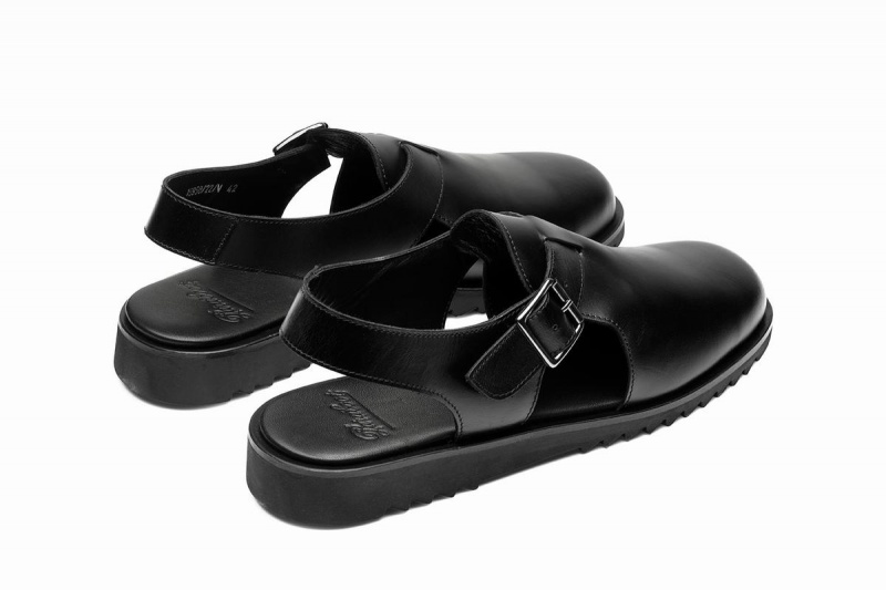 Black Paraboot Adriatic Men's Sandals | XYT9671OF