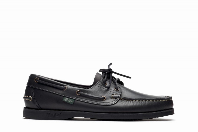 Black Paraboot Barth Men\'s Boat Shoes | SUN9636OL