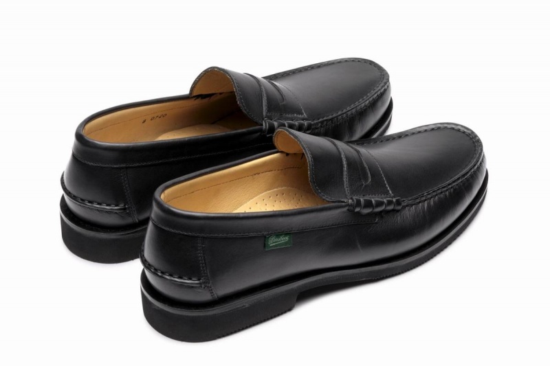 Black Paraboot Brighton Men's Loafers | INM4916PD