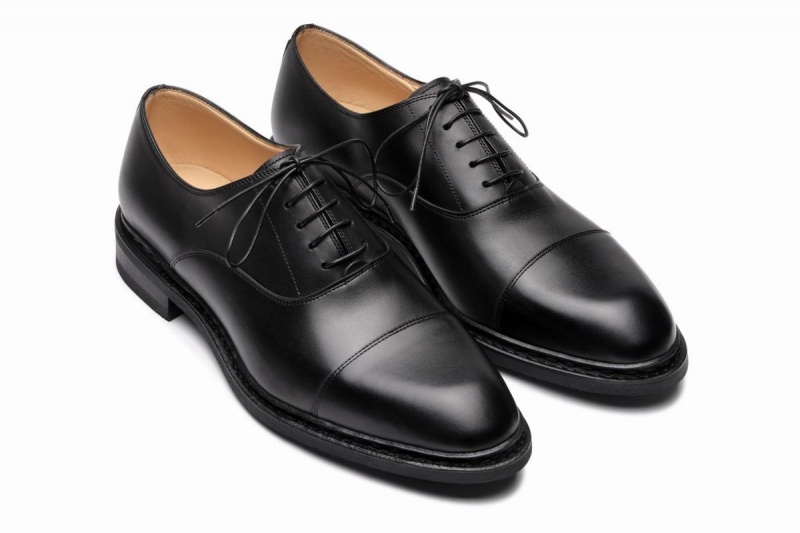 Black Paraboot Montaigne Men's Oxfords Shoes | ETK964SB