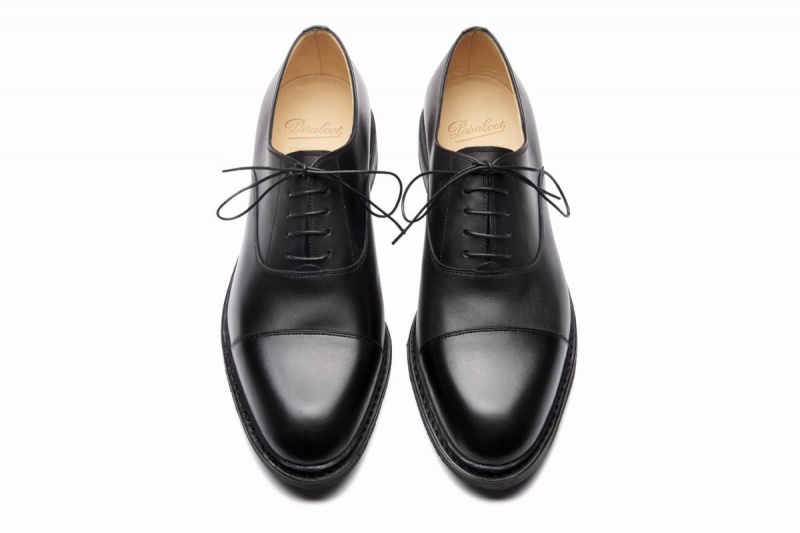 Black Paraboot Montaigne Men's Oxfords Shoes | ETK964SB