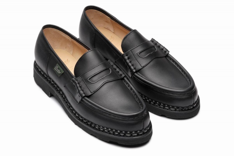 Black Paraboot Orsay Women's Loafers | DGO4656UM