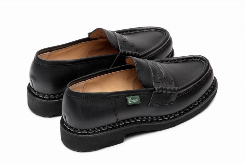 Black Paraboot Orsay Women's Loafers | DGO4656UM