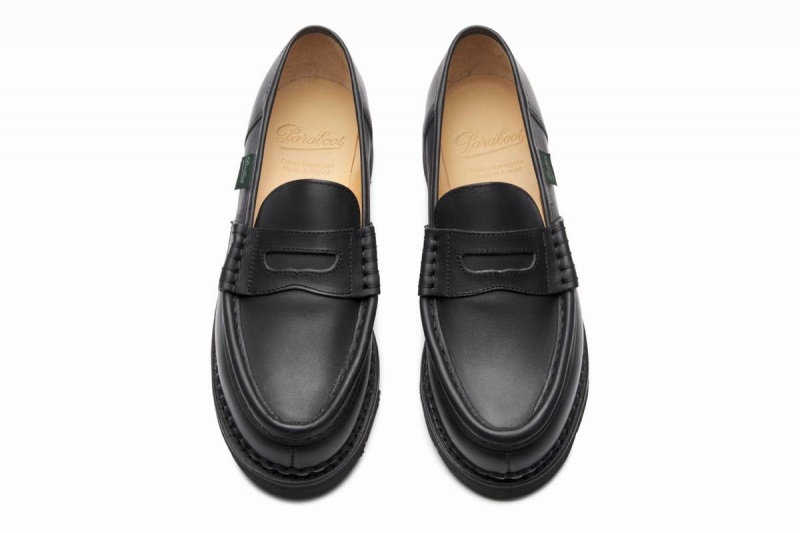 Black Paraboot Orsay Women's Loafers | DGO4656UM