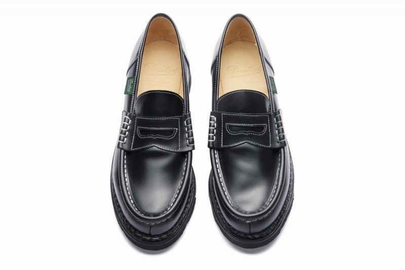 Black Paraboot Orsay Women's Loafers | VFK9444LB