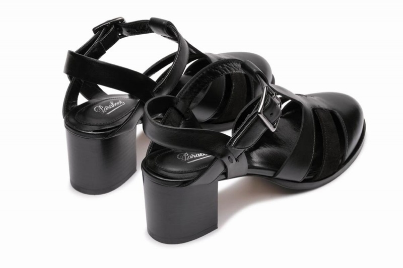 Black Paraboot Ponza Women's Sandals | GVL5974HH