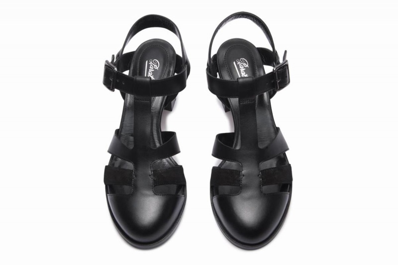 Black Paraboot Ponza Women's Sandals | GVL5974HH