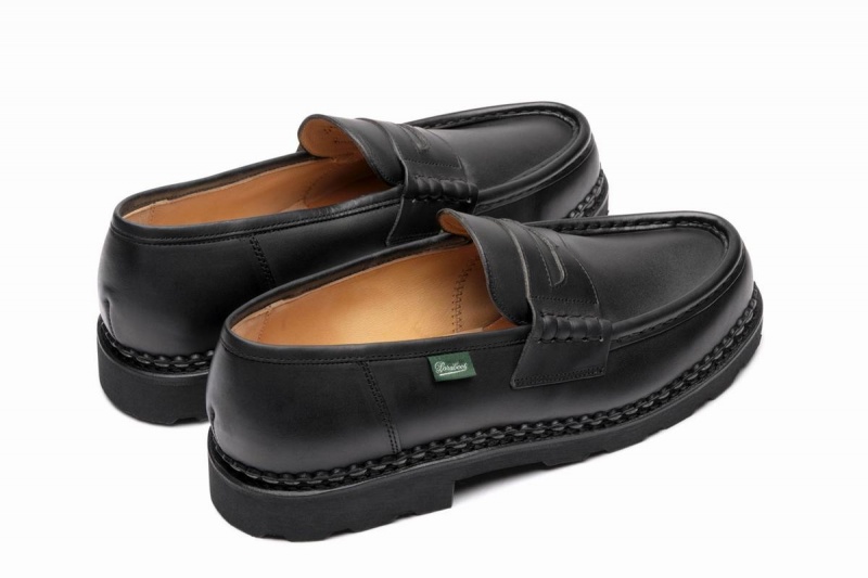 Black Paraboot Reims Men's Loafers | YQJ6728JX