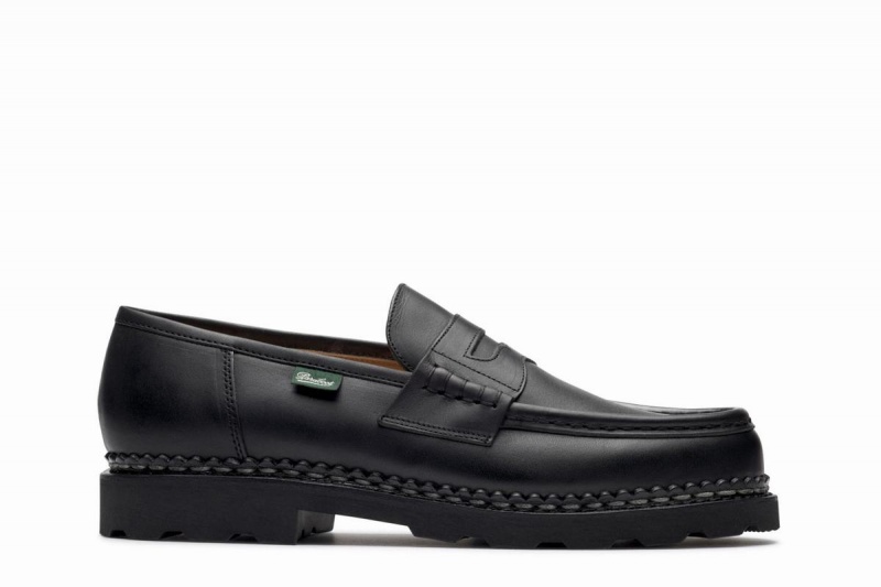 Black Paraboot Reims Men\'s Loafers | YQJ6728JX