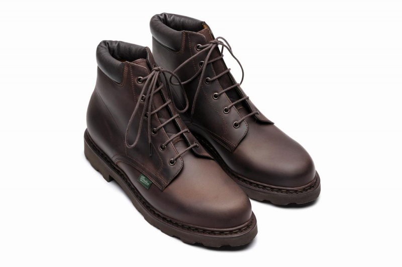 Dark Brown Paraboot Bergerac Men's Ankle Boots | JVU1517ZH