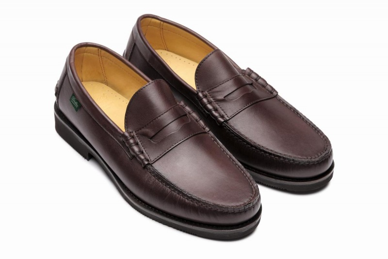 Dark Brown Paraboot Brighton Men's Loafers | VSZ4550VW