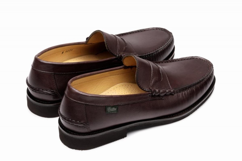 Dark Brown Paraboot Brighton Men's Loafers | VSZ4550VW