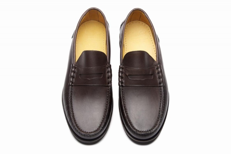 Dark Brown Paraboot Brighton Men's Loafers | VSZ4550VW