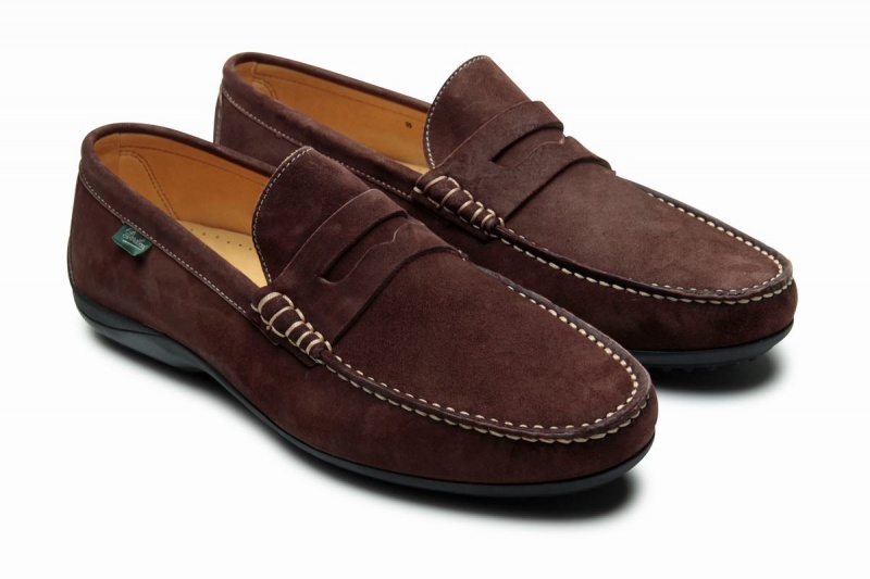 Dark Brown Paraboot Cabrio Men's Loafers | ODJ5272OQ