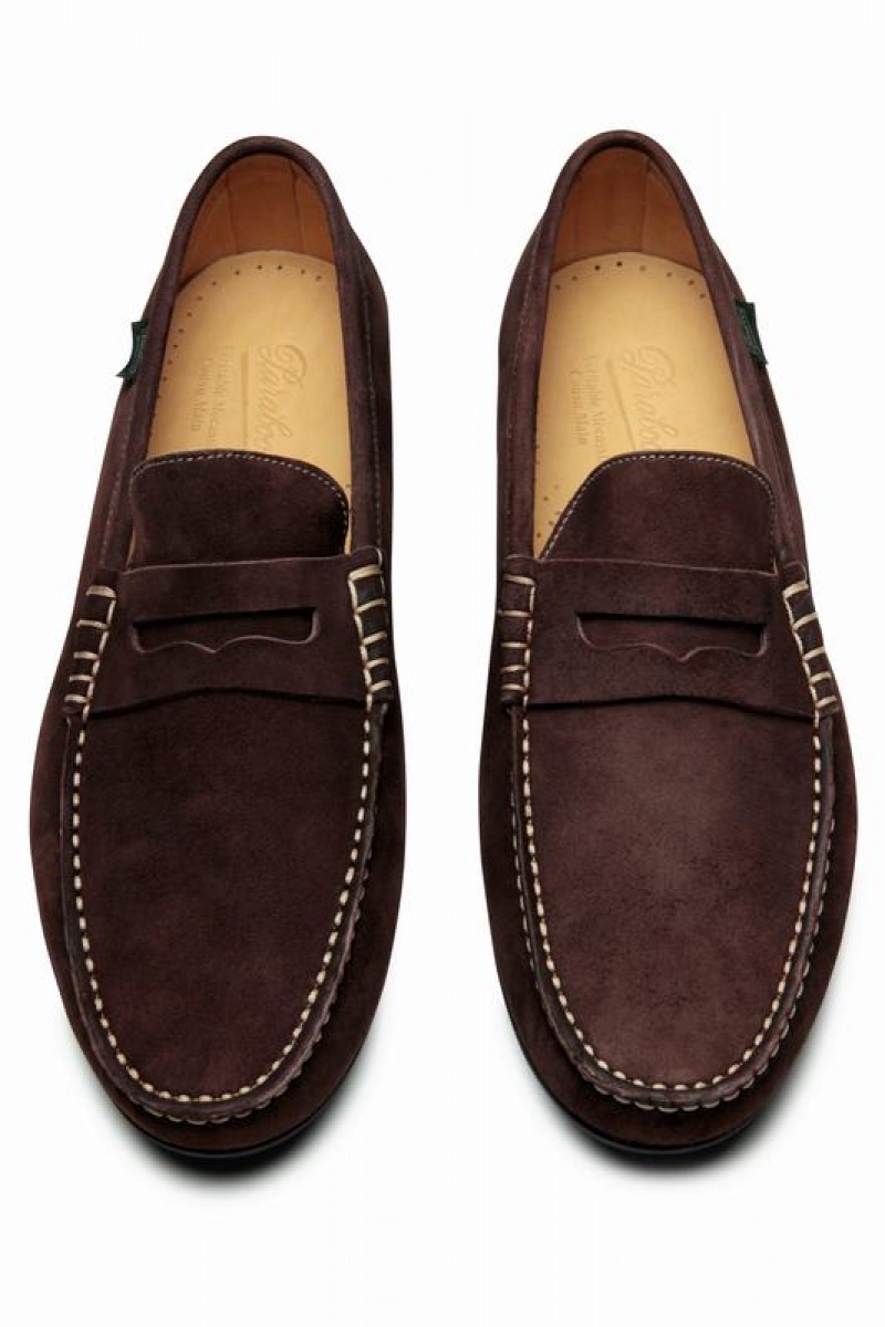 Dark Brown Paraboot Cabrio Men's Loafers | ODJ5272OQ