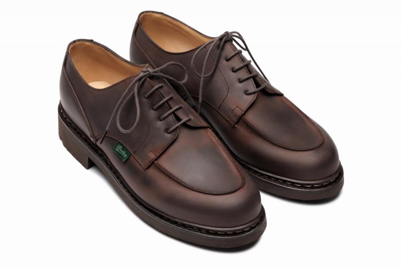 Dark Brown Paraboot Chambord Men's Derby Shoes | MOB7115VO