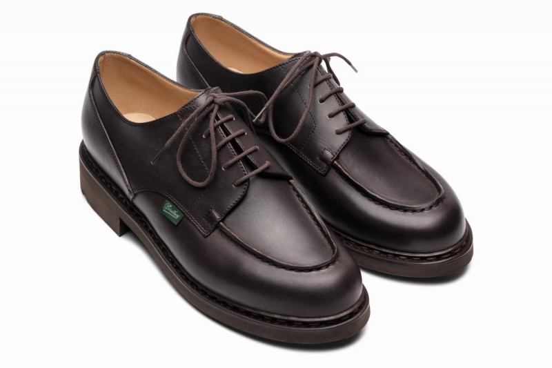 Dark Brown Paraboot Chambord Men's Derby Shoes | LEZ8484GT