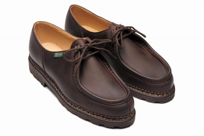 Dark Brown Paraboot Michael Men's Derby Shoes | GOZ3655DB