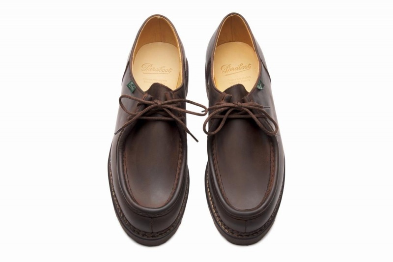 Dark Brown Paraboot Michael Men's Derby Shoes | GOZ3655DB