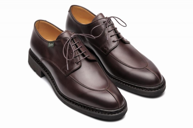 Dark Brown Paraboot Tournier Men's Derby Shoes | UYW486UZ