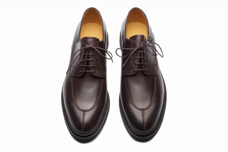 Dark Brown Paraboot Tournier Men's Derby Shoes | UYW486UZ