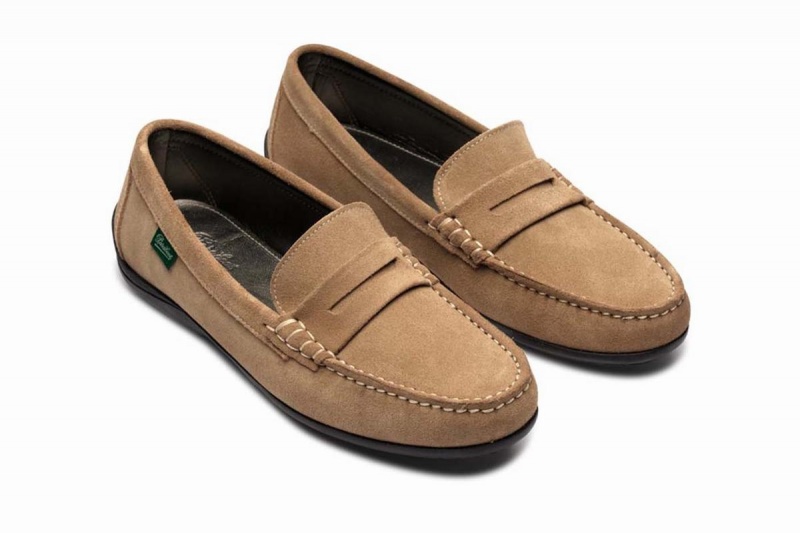 Khaki Paraboot Corvette Women's Loafers | QZS4984VL