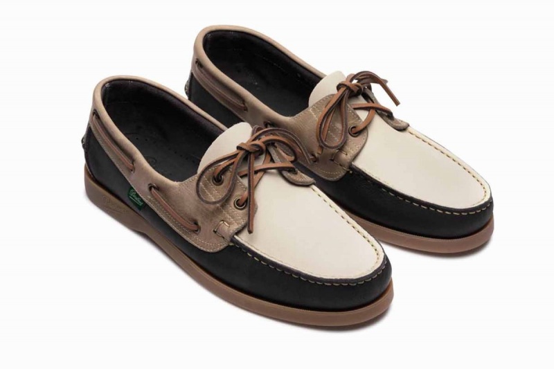 White Black Brown Paraboot Barth Men's Boat Shoes | VAD1948PF