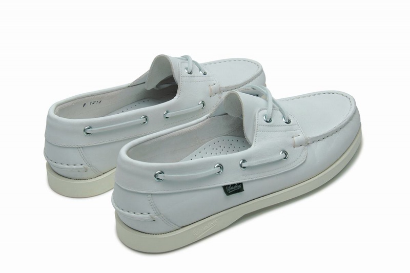 White Paraboot Barth Men's Boat Shoes | TXA5383PK