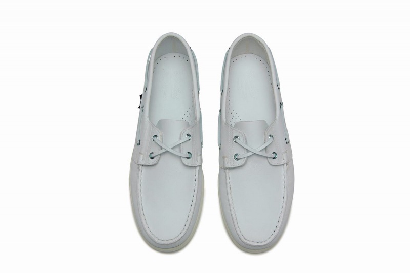 White Paraboot Barth Men's Boat Shoes | TXA5383PK